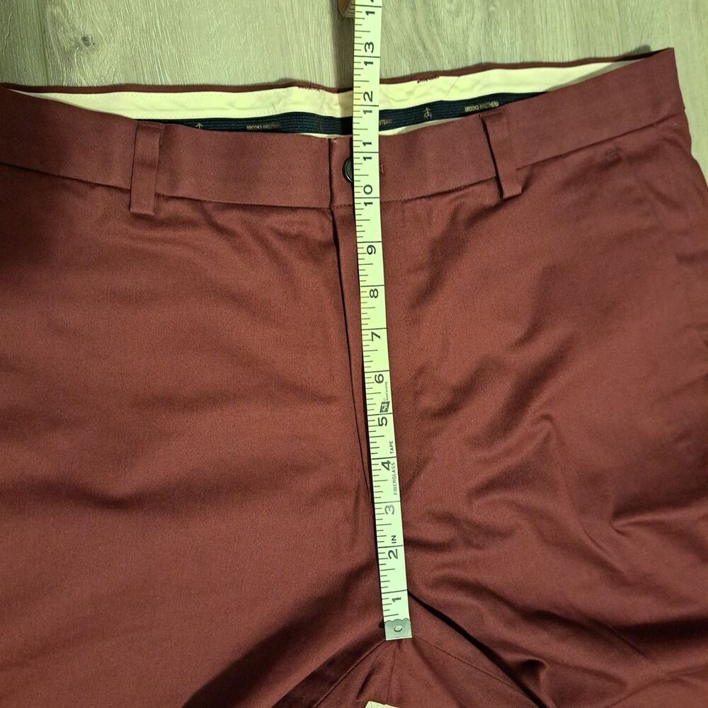 Brooks Brothers Men’s Cotton Clark Chino Pants Maroon 36x32 (Measures 35x32) - Picture 8 of 11